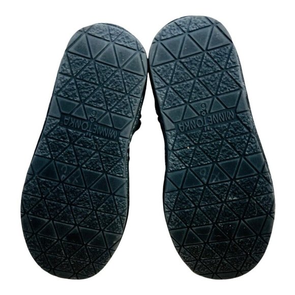 Minnetonka Chunky Sweater Knit Sheepskin Leather & Wool Women's Boots Black sz.6 - Picture 10 of 12